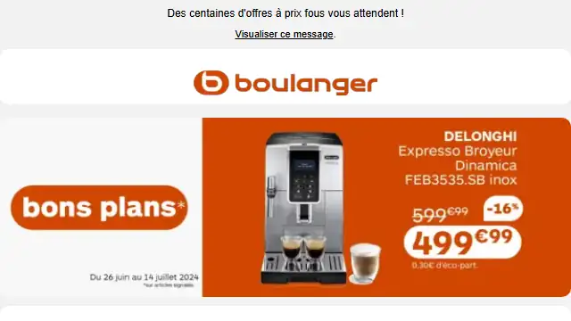Newsletter de Boulanger : SOLDES & Bons Plans en folie 🤪