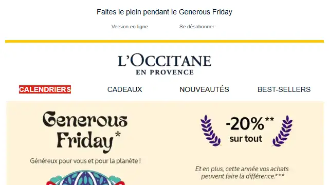 Newsletter de L'Occitane : -user-, vos produits favoris à -20%